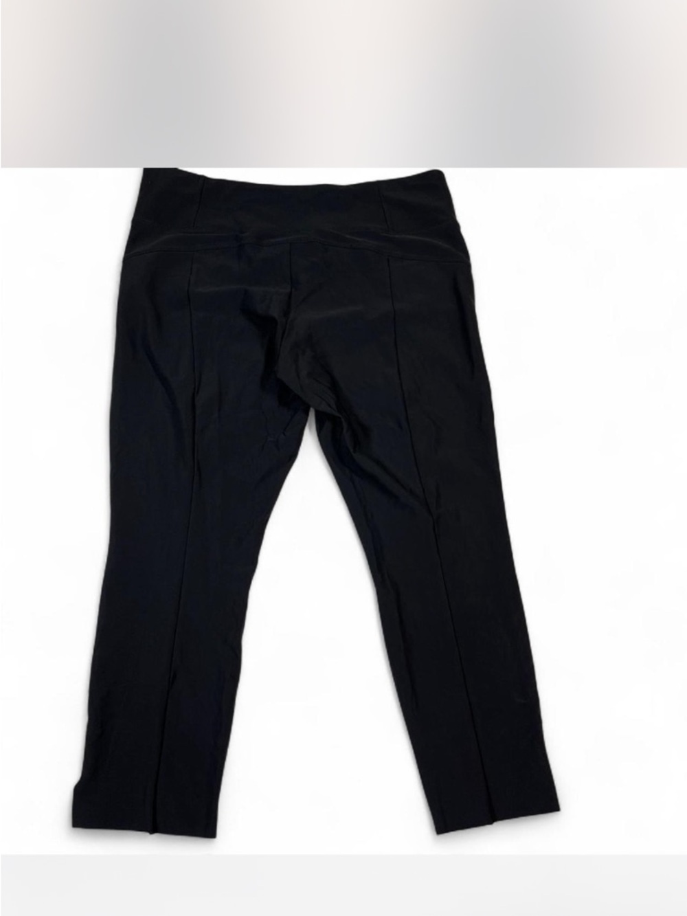 Athleta steller Cropped Slim Pants Raw Hem Black Front Zipper Stretch XL - Picture 5 of 8